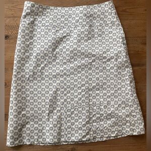 Luciano Barbera Cream with navy Pattern  Skirt